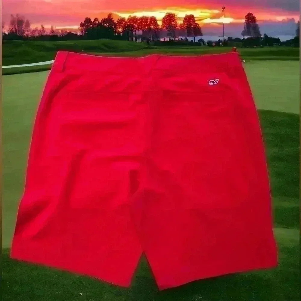 **Red Vineyard Vines Golf Shorts**